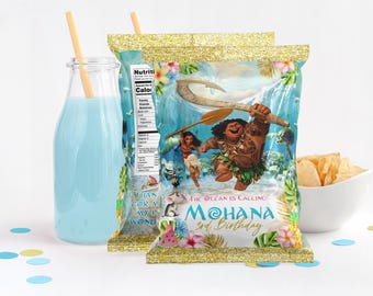 Moana Chip Bag Label, Moana Chip Bag, Moana Chip Template, Moana Chip Bag Template 0046