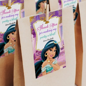 Princess Jasmine-bedankkaartjes, Princess Jasmine-weggeeflabels, Princess Jasmine, ALLEEN DIGITAAL BESTAND 0021