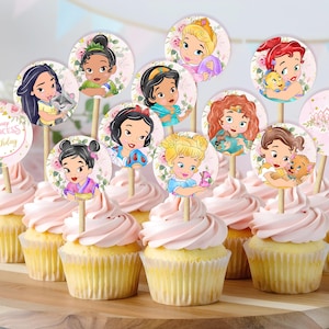 Baby Princess Cupcake Topper, Baby Princess Printable Cupcake Topper, Baby Princess giveaways label, INSTANT DOWNLOAD 0010