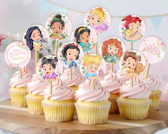 Baby Princess Cupcake Topper, Baby Princess Printable Cupcake Topper, Baby Princess giveaways label, INSTANT DOWNLOAD 0010