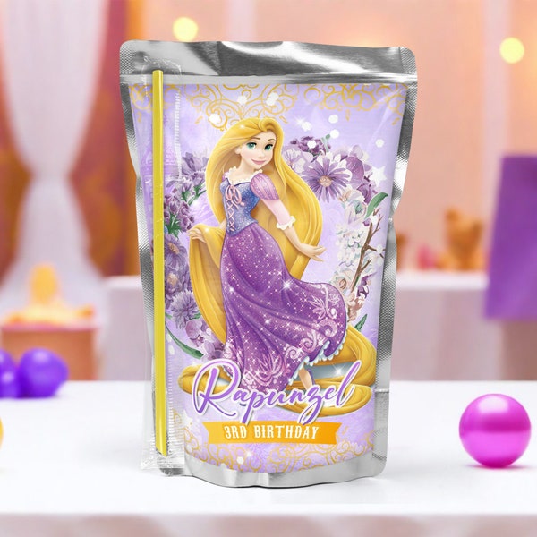 Étiquette Tangled Capri Sun, Tangled Kool Aid, Tangled Juice Pouch Label imprimable, Fichier numérique uniquement 0034