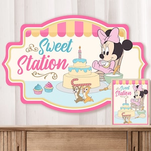Babyland signage, Minnie baby shower signage, Babyland party sign, Minnie baby shower sweet station, DIGITAL FILE ONLY 0044