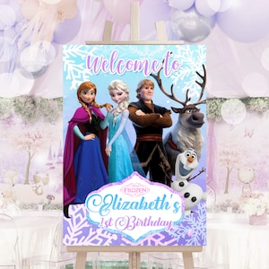 Frozen Willkommensschild, Frozen Willkommensschild, Frozen Willkommensbanner, NUR DIGITALE DATEI 0013