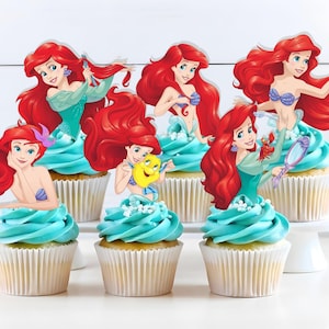 Little Mermaid Ariel Cupcake Topper, Little Mermaid Ariel Printable Cupcake Topper, Little Mermaid Ariel, INSTANT DOWNLOAD 0027