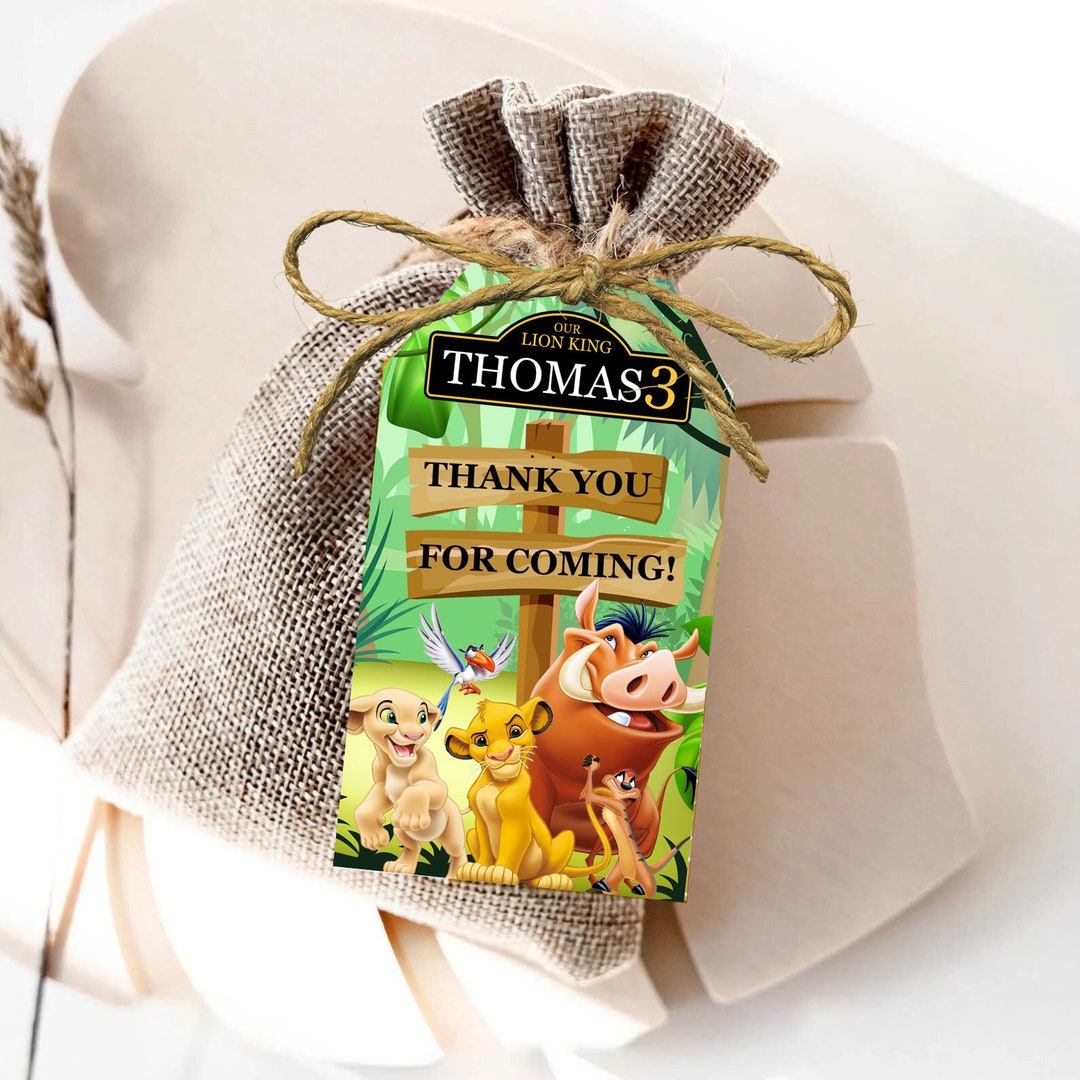 Lion King Thank You Tags, Lion King Giveaway Labels, Lion King, DIGITAL