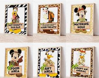Mickey Safari Party Signage, Food Area, Gift Station, Watering Hole, 0030