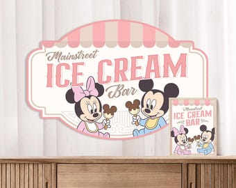 Babyland Party Signage, Mainstreet, Minnie Birthday Ice Cream Sign, Digital Download, 0044