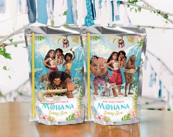 Moana 2 Capri Sun Label, Moana 2 Juice Pouch Label Printable, DIGITAL FILE ONLY 0047