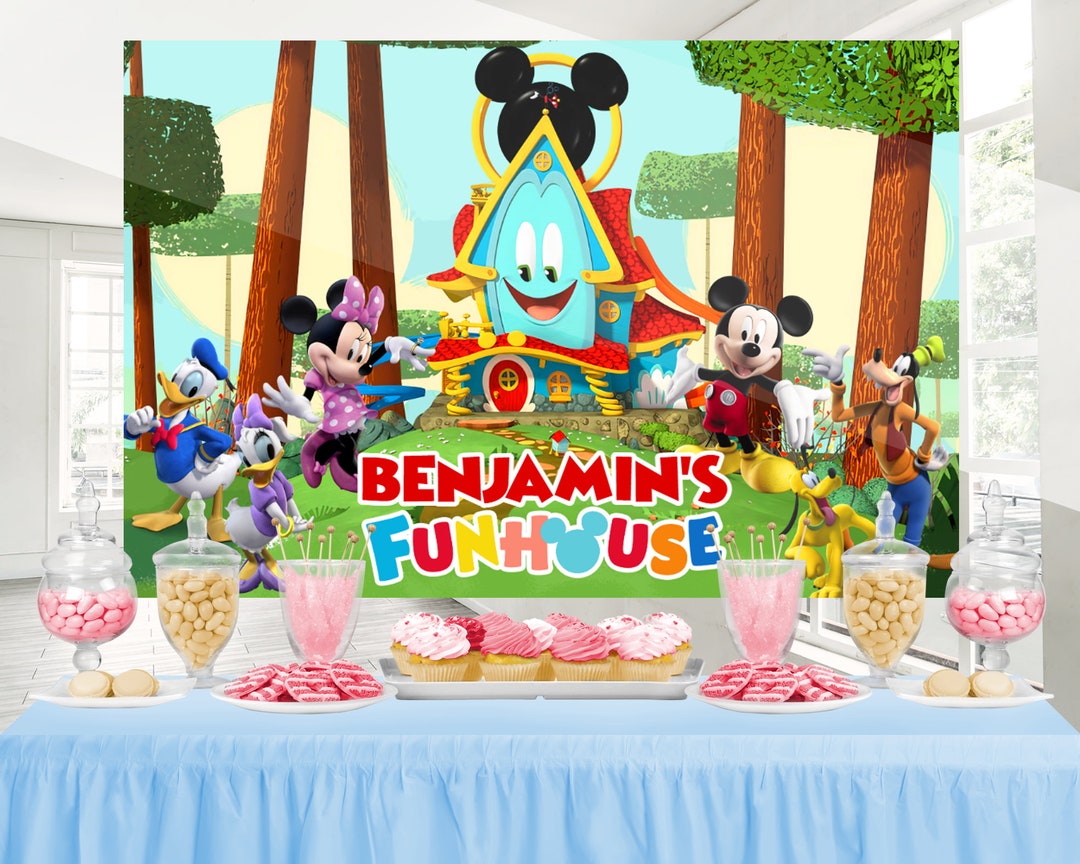 Funhouse Backdrop Mouse Fun House Backdrop, Mouse Fun House Banner, Mouse Funhouse ...