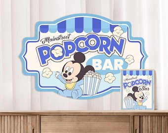 Letrero de fiesta de cumpleaños de Disneyland, Mainstreet Popcorn Bar, 0048