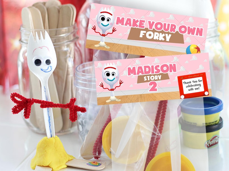 Toy Story Forky Bag Toppers, Make Your Own Forky Party Labels (Digital File) 0033 image 3