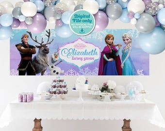 Frozen Backdrop, Frozen Banner, Frozen Printable Backdrop, DIGITAL FILE ONLY 0013