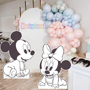Mickey Cutout, Minnie Cutout, Babyland Party Stand Up Prop, Mickey Baby Shower, Minnie Baby Shower, Babyland, DIGITALFILE ONLY 0044 0048