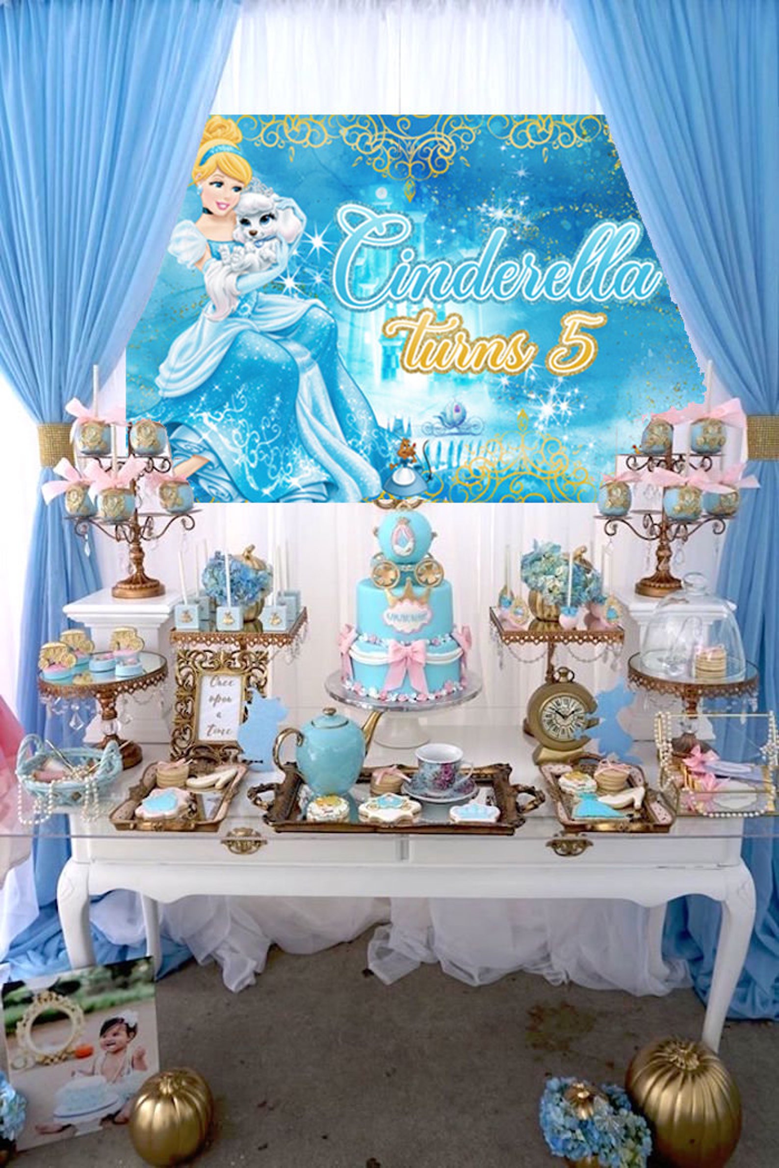 Cinderella Backdrop Cinderella Banner Cinderella Printable Etsy