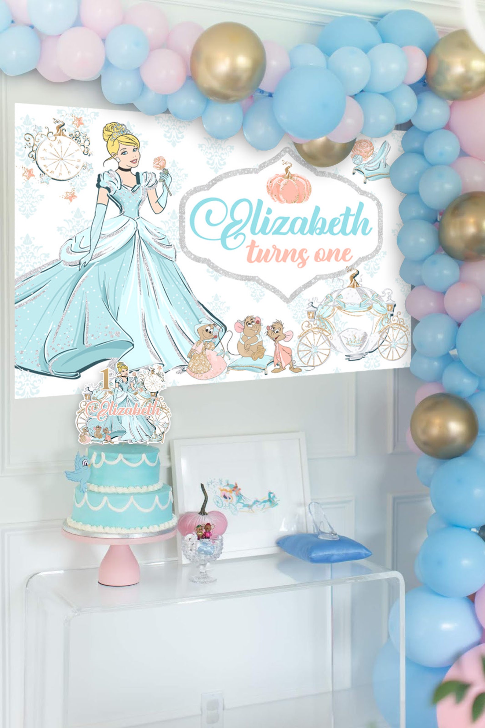 Cinderella Backdrop, Cinderella Banner, Cinderella Printable Backdrop ...
