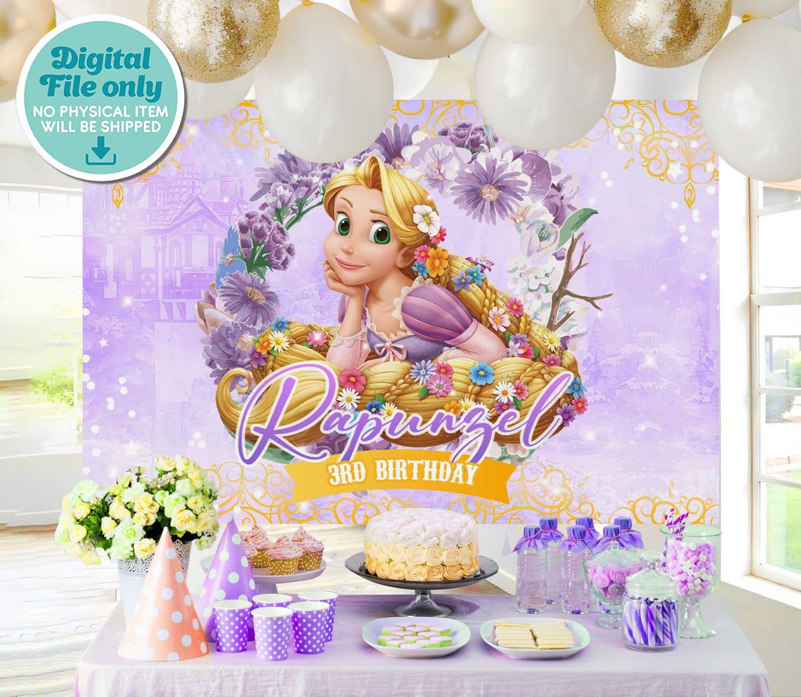 Tangled Backdrop Rocks Tangled Rapunzel Party Banner, Birthday Backdrop, Printable File Only ...