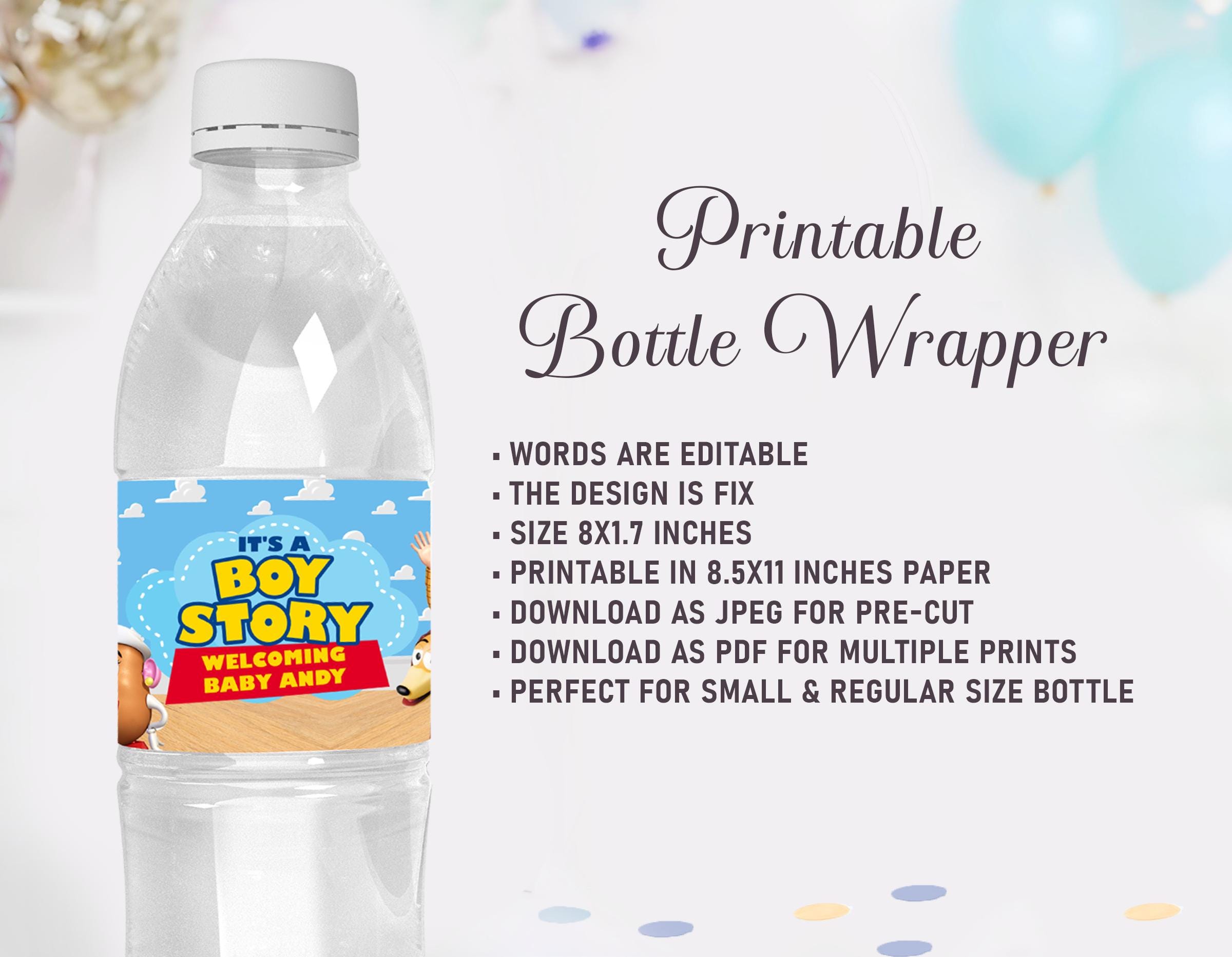 Its a Boy Story Bottle Wrapper, Toy Story Bottle Wrapper, Toy Story ...