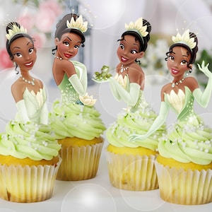 Princess Tiana Cupcake Topper, Princess Tiana Printable Cupcake Topper, Princess Tiana giveaways label, Tiana, INSTANT DOWNLOAD 0035