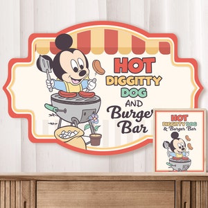 Babyland signage, Minnie baby shower signage, Mickey Hot Diggity Dog Bar Sign, Mainstreet Party, DIGITAL FILE ONLY 0044