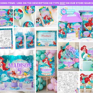 Mermaid Ariel Chip Bag Label, Mermaid Ariel Chip Bag, Mermaid Ariel Chip Template, Mermaid Ariel Chip Bag Template 0027 image 6