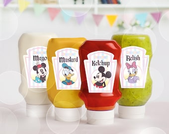 Disneyland Birthday Party Favors, Happiest Birthday Condiments Label, 0049