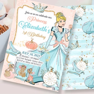 Cinderella Invitation, Cinderella E Invites, Cinderella Invitation Template, Cinderella Pastel Invitation 0020
