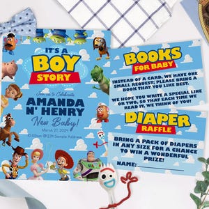 Invito alla storia di un ragazzo, invito di Toy Story, invito digitale di Toy Story, invito per baby shower di Toy Story, SOLO FILE DIGITALE 0040