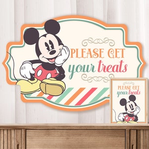 Happiest Birthday Signage, Magical Party Sign, Theme Park Signage, Minnie Party Signage, Treat station sign, 0015