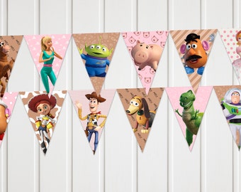 Toy Story Girl Banderitas, Toy Story Girl Garland Printable, Toy Story Girl Bunting, INSTANT DOWNLOAD 0033