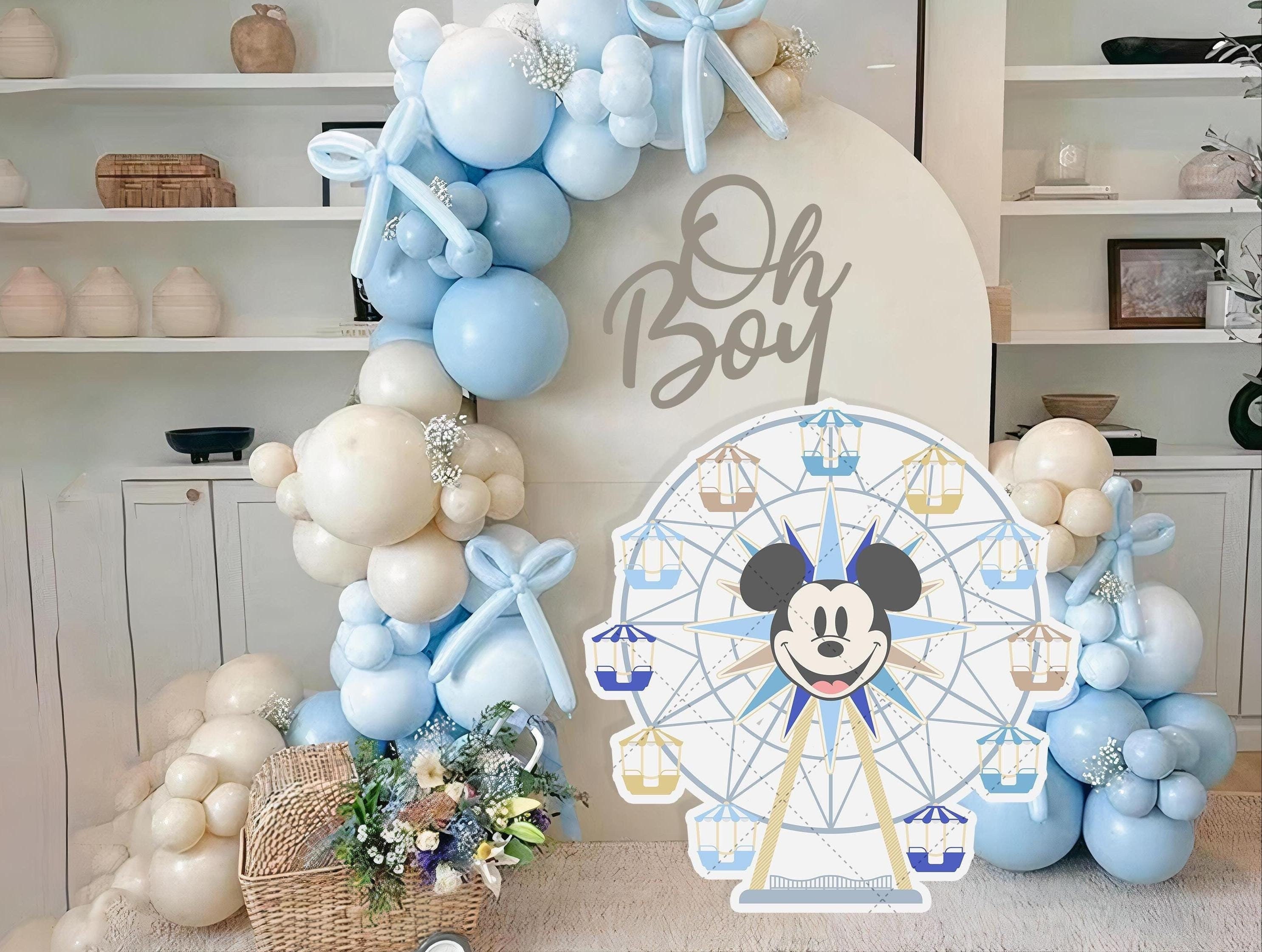 Printable Mickey Ferris Wheel Cutout, Disneyland Birthday Party Stand Up Prop, Mickey Baby Shower Party Decoration, DIGITALFILE 0037 0048