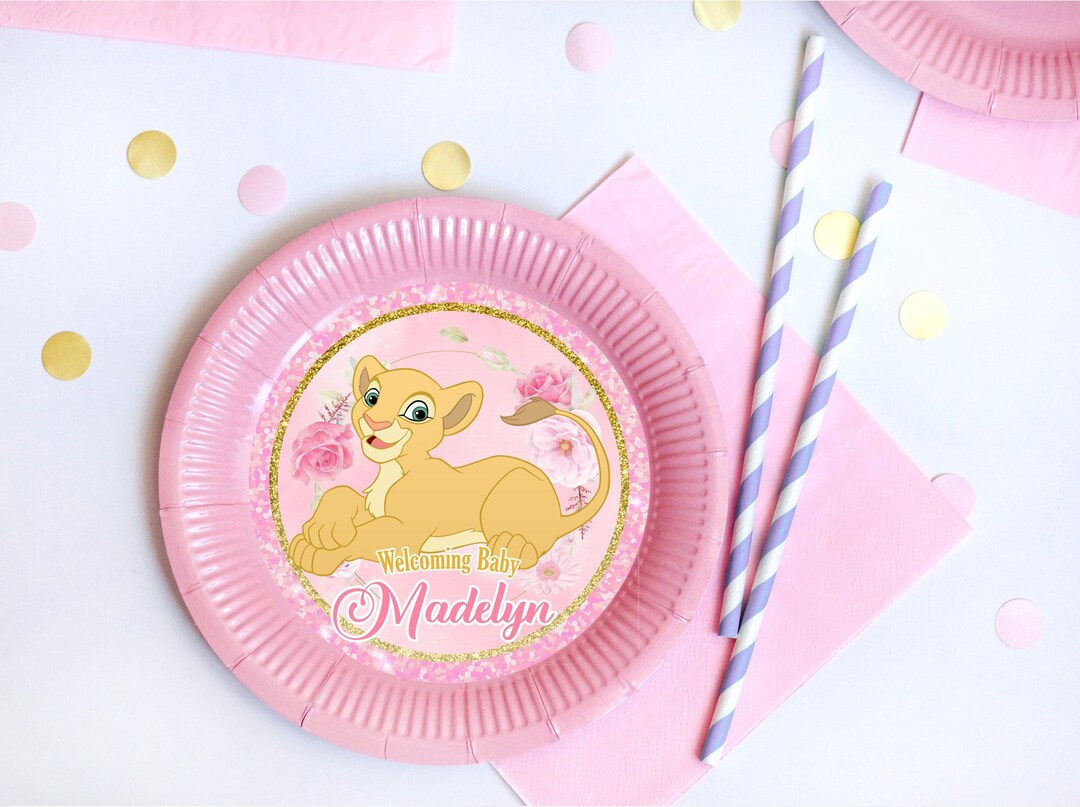 Lion King Nala Baby Shower Charger Plate Insert, Lion King Nala Charger