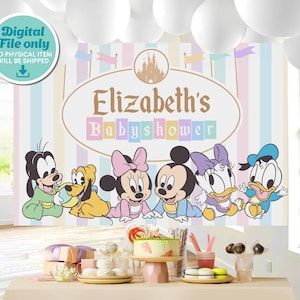 Minnie Baby Shower Backdrop, Babyland Theme (Digital File) 0044