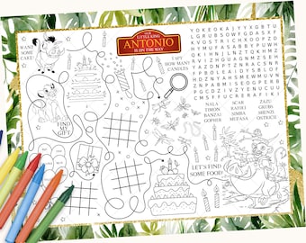 Lion King Activity Placemat, Lion King Placemat, Lion King Coloring Sheet, DIGITAL FILE ONLY 0003