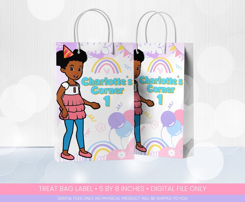 Gracies Corner Treat Bag Label Gracies Corner Paper Bag Etsy