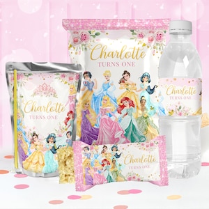 Modello bomboniere principessa, modello dolcetti principessa, etichetta sacchetto patatine principessa, involucro bottiglia principessa, sole Capri principessa, 0024