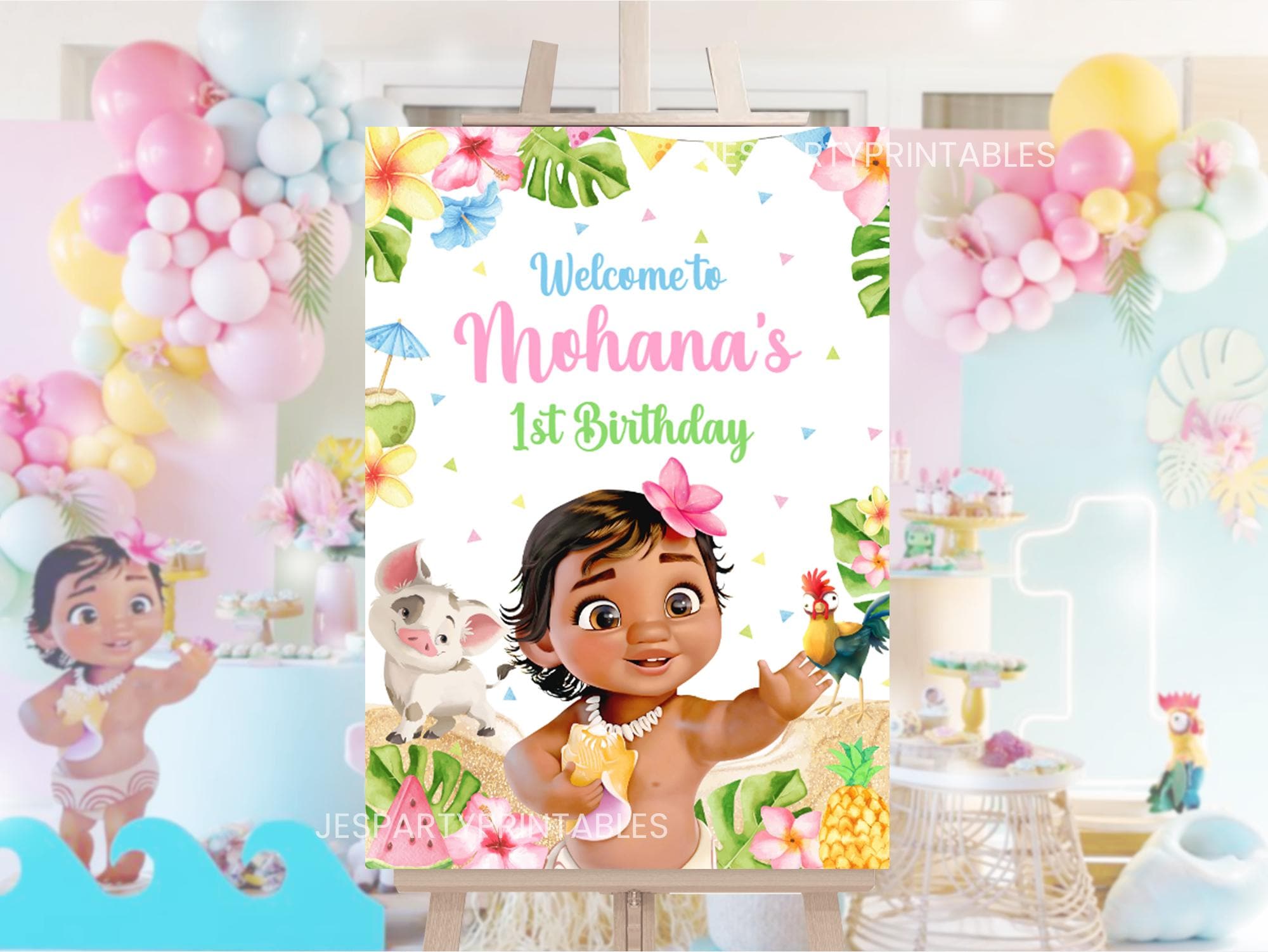 Baby Moana Welcome Signage, Printable File Only, 0012 - Etsy