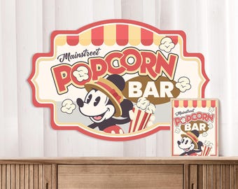 Letrero de fiesta de cumpleaños de Disneyland, Mainstreet Popcorn Bar, 0050