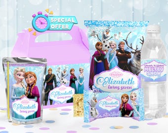 Frozen Party Favors Template, Frozen Treats Template, Frozen Chip Bag label, Frozen Bottle Wrapper, Frozen Capri Sun, 0013