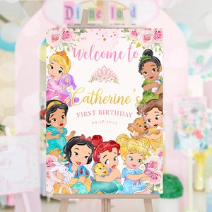 Panneau de bienvenue bébé princesse, panneau de bienvenue bébé princesse, bannière de bienvenue bébé princesse, fichier numérique uniquement 0010