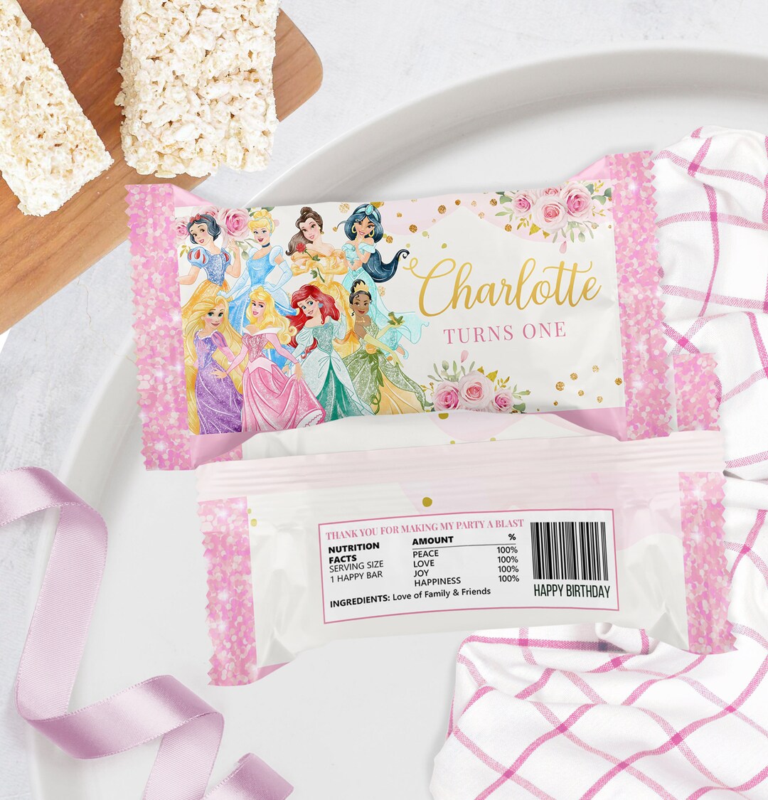 Princess Rice Treats Template, Princess Pink Rice Treats Label ...
