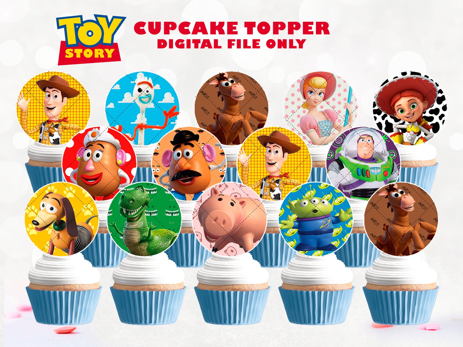 Toy Story Cupcake Topper Toy Story Printable Cupcake Topper - Etsy