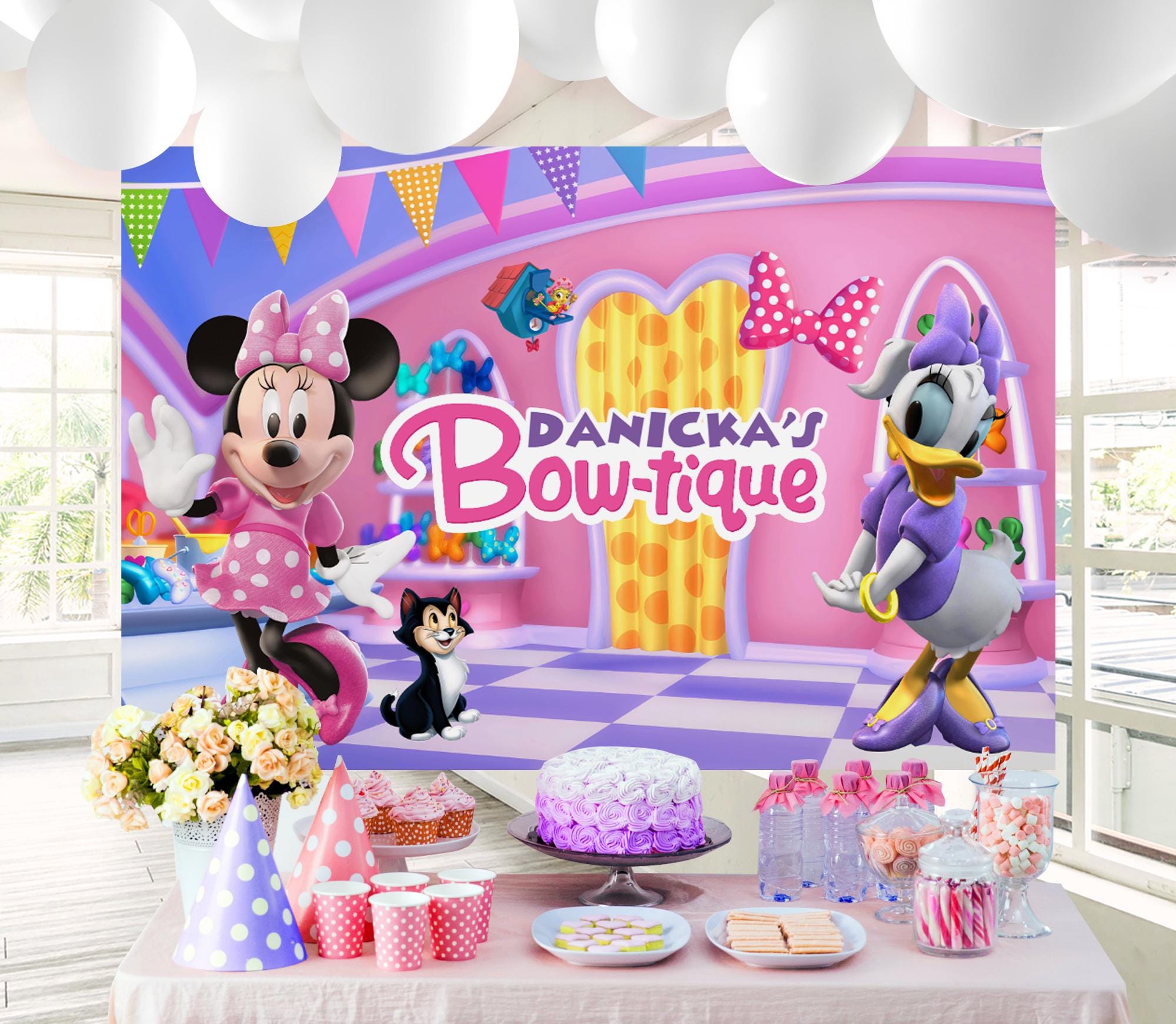 Minnie Mouse Backdrop, Minnie Mouse Banner, Minnie Mouse Printable Backdrop, DIGITAL FILE ONLY 0028
