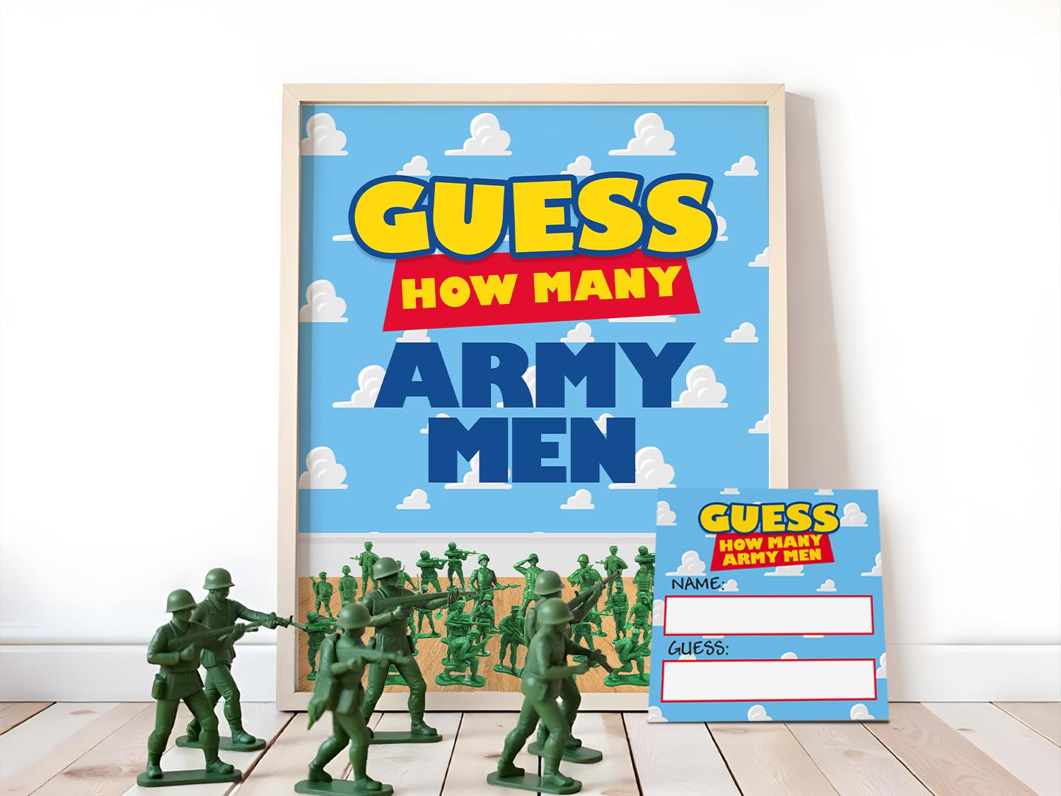 How Many Sign Visual Toy Story Guess How Many Army Men Party Sign (instant Download) 0016 ...