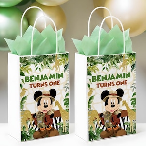 Étiquette de sac à friandises Safari souris, étiquette de sac en papier Safari souris, étiquette cadeau Safari souris, fichier numérique uniquement 0001