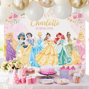Princess Backdrop, Princess Banner, Princess Printable Backdrop, DIGITAL FILE ONLY 0024