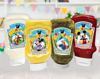 Mouse Clubhouse Condiments Label, Mouse Clubhouse Printable Condiments Label, Mouse clubhouse, INSTANT DOWNLOAD - 0006