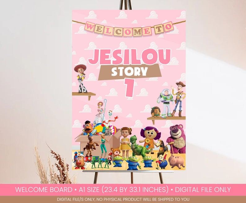 Toy Story Girl Welcome Sign Toy Story Girl Welcome Board Toy - Etsy
