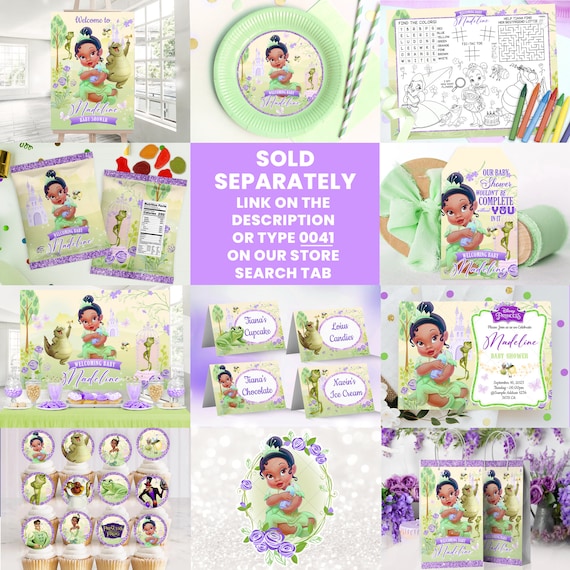 Baby Tiana Party Package, Princess Tiana Birthday Printables, Princess Tiana Party Kit, Princess and the frog, DIGITAL FILE ONLY - 0041