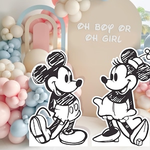Mickey & Minnie Cutout, Disneyland Birthday Party Stand Up Prop, Mickey Baby Shower, Minnie Party Decoration, DIGITAL FILE ONLY 0015 0037