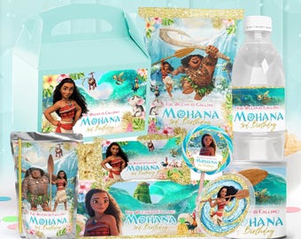 Paquete de fiesta de Moana, imprimibles de cumpleaños de Moana, kit de fiesta de Moana, SOLO ARCHIVO DIGITAL 0046